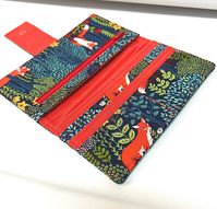 Excited to share this item from my #etsy shop: BiFold Wallet Woman's Wallet Bifold Clutch Checkbook Holder Coin Purse Credit Card Holder Change Purse - Fox Nite Woodland