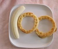 100th Day of School breakfast idea. We don't eat processed food or gluten, so would substitute apple rings or pineapple rings