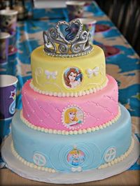 Disney Princess Cake for my daughters 2nd birthday inspired by other pins.