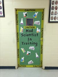Mad scientist in training door