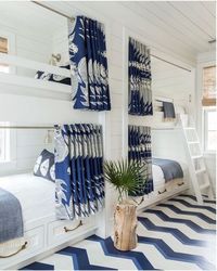 Beach Life Living on Instagram: "Coastal bunk room by @jennykeenandesign. Loving the curtains for privacy of each bunk. Desiger: @jennykeenandesign Looking for Coastal decorating ideas check out my Link in Bio ABOVE ⬆️ for some of my favorite coastal items. Liketoknow.it #beachview #beachstyle #beachvibes #beachlife #beachhouse #beachdecor #beachdecorideas #beachcottage #beach #beachhome #beachdesign #beachhomedecor #stripes #shiplap "