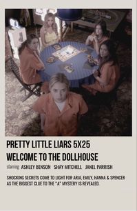 minimal polaroid episode poster for pretty little liars 5x25 ‘welcome to the dollhouse’