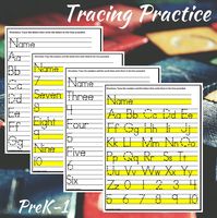 Tracing Letters A-Z and Numbers 0-10 Prek-1 Writing Worksheets - Etsy