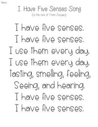 I Have Five Senses Song