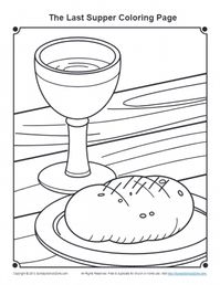 Last Supper Coloring Page for Maundy Thursday on Sunday School Zone