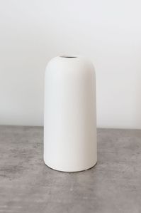 Sorrento Tall White Ceramic Vase - 10" Tall x 5" Wide . . #modernhomedecor #whitedecorations #whitevase #ceramicdecor