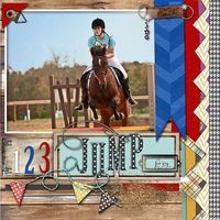 Scrapbook Page Layout - Tips and Tricks - Changing a Grey Sky to Blue - Equestrian Horse Jumping Competition by Sharon #scrapbooktips