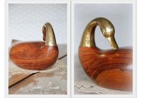 Schwan /Holz / Messing von ShabbyChicIrenka auf DaWanda.com