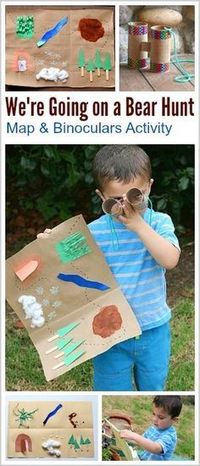 Retelling Activity for Kids: We're Going on a Bear Hunt- Make a map and binoculars and go on an adventure while retelling a popular children's book! ~BuggyandBuddy.com