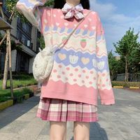 Pastel Kawaii Aesthetic Strawberry Fairy-Kei Sweater Kawaii Fashion