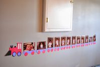 Train Party Monthly Photos- includes free printable engine template