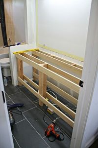 How to build a DIY open bathroom vanity #bathroomvanitiesdiy #smallbathroomvanities #bathroomvanitiesdoublesink #bathroomvanitiescontemporary #bathroomvanitiesideas #singlebathroomvanities