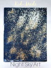 Kid-made night sky art. A beautiful and simple art activity for a day and night unit.