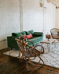 Lounge Furniture Rentals for The Design Conscious | Midcentury Wedding Ideas | Where to Find Vintage Rattan Chairs in Dallas-Fort Worth