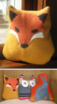 Wool/felt animal pillows