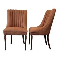 Vintage Channel Back Armless Chairs With Regency Faux Bamboo Legs - a Pair | Chairish