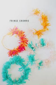 fringe crepe paper crowns