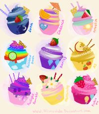 MLP: mane 6 and princesses (cupcakes) by Schwarz-one on DeviantArt