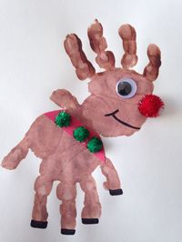 Handprint Rudolph Craft - Reindeer Craft - Christmas Craft - Preschool Craft