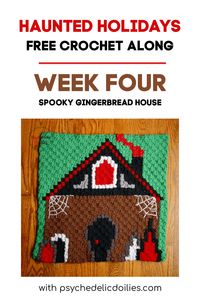 C2C Haunted Gingerbread House crochet pattern.