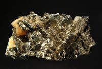 Pyrite psm after Marcasite, Nanisivik Mine, Nanisivik, Baffin Island, Nunavut Territory, Canada. Size 3.6 x 5.9 x 9.3 cm