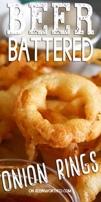 The very BEST Beer Battered Onion Rings that are so easy to make! Crunchy, flavorful & perfect in your favorite dipping sauce. Positively delicious!