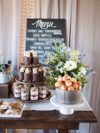 Beautiful Spring baby shower ideas. This food table setup is beautiful!