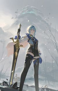 竹 on Twitter: "去年底涂的优菈 #原神 #优菈 #Eula… "