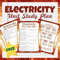 FREE teacher unit guide. Get some ideas about how to organize your study about electricity as well as some books, projects, and experiments to go along with it! Check out my other electricity resources too!