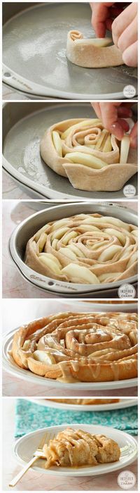 Spiral Apple Bread with Caramel Glaze - a delicious #fall breakfast treat! Yum!