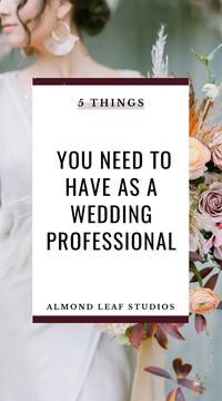 Sharing with you 5 amazing things you need to have as a wedding professional trying to grow their business. If you don't have these 5 things yet, you need to consider getting them asap! Click to learn more! #weddingeducation #weddingprofessional #weddingplanner #weddingphotographer