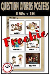 Use these FREE QUESTION WORDS POSTERS to enhance your teaching of reading comprehension and writing strategies. The 5 Ws + 1 H are essential to understanding and retelling the important details of a text. They are equally important to the structure of writing. Display these posters in your classroom as anchor charts. #AnchorCharts #QuestionWords #5Ws #FREE #writingposters #retelling #readingstrategies #bulletinboards