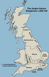 The Anglo Saxon Kingdoms c.600 AD