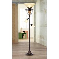 Traditional Bronze Crackle 72"-H Tree Torchiere Floor Lamp