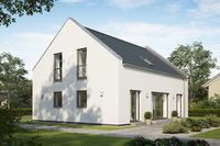 Dieses Haus weiß zu betören: Mit den über die Dachfläche hochgemauerten Giebelwänden, den puristischen Zinkabdeckungen, großen Fensterfronten und einem außergewöhnlichen Wohnkonzept verdreht das ProFamily 156/20 interessierten Betrachtern gern den Kopf. Schon auf der Diele beweisen durchdachte Details wie die Garderobennische die Wertigkeit des Modells. Eine beidseitig umgehbare Mittelwand trennt die Küche vom über Eck laufenden Wohnzimmer.