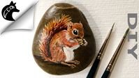 ROCK PAINTING tutorial for beginners squirrel - YouTube