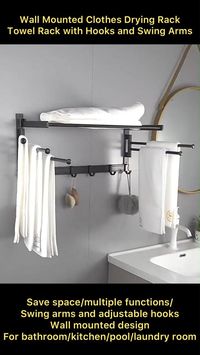 Save Space: A big foldable drying rack may take up space in your laundry room or any place you want to dry your clothes. This 24"(60cm) wall rack for drying clothes will solve your laundry organization and storage problems.