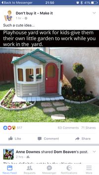 A log cabin for my grandson and a garden. He’d love it.