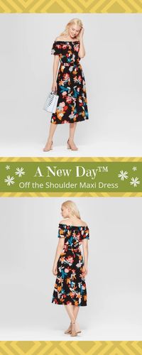 #target #afflink #dresses This gorgeous off the shoulder dress is the perfect thing for date night or just a night out on the town! Turn some heads and make some jaws drop. You're going to look drop-dead gorgeous in this one!