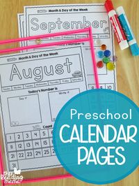 FREE Preschool Calendar Pages …