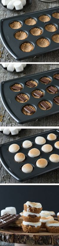 S'mores Bites - a twist on the classic dessert, make these little S'mores Bites in the oven!