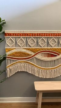 Alisha Ing | Fiber Artist on Instagram: "Adding color and texture to this lovely macraweave✨ . . . . . . . . . . . . . . . . . . #macraweave #macrame #macramewallhanging #macramemakers #macramewallart #macramewalldecor #weavingart #fiberartist #fiberart #macrameweave #macramedecor #bohohomedecor #bohostyle #bohowallart #bohowallhanging #bohowalldecor #macramé #macramecommunity #macrameartist #ocartists #instaartist #macramemaker #macramedecor"