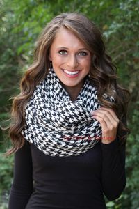 The Pink Lily Boutique - Acrylic Houndstooth Infinity Scarf, $22.00 (http://thepinklilyboutique.com/acrylic-houndstooth-infinity-scarf/)