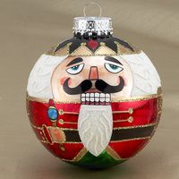Pack of 6 Nutcracker Glitter Glass Ball Christmas Ornaments 3.25" (80mm)