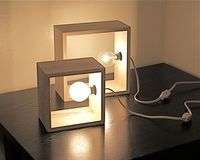 Semplice scatola moderno minimalista di lampada illuminazione legno legno quadrato Sconce accento tavolo lampada libreria mensola illuminazione lampade stile modernista