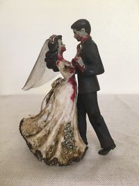 Halloween Zombies Bride and Groom top Wedding Cake Topper Funny Scary Headless Halloween Zombies Bride and Groom top Wedding Cake Topper Funny Scary Headless