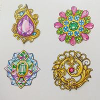My jewels from Ivy and the Inky Butterfly by Johanna Basford #johannabasford #ivyandtheinkybutterfly #adultcoloringbook #adultcoloring