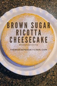 Brown Sugar Ricotta Cheesecake is a delicious, light textured cheesecake. The use of ricotta instead of traditional cream cheese changes the consistency of this cheesecake. Hints of orange zest and crisp graham cracker crust guarantees this will be a new household favorite.