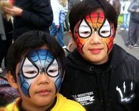 spiderman blue and red facepaint