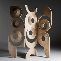 Modern Sculptural Wood Room Divider by Sebastiano Bottos, Italia For Sale at 1stDibs
